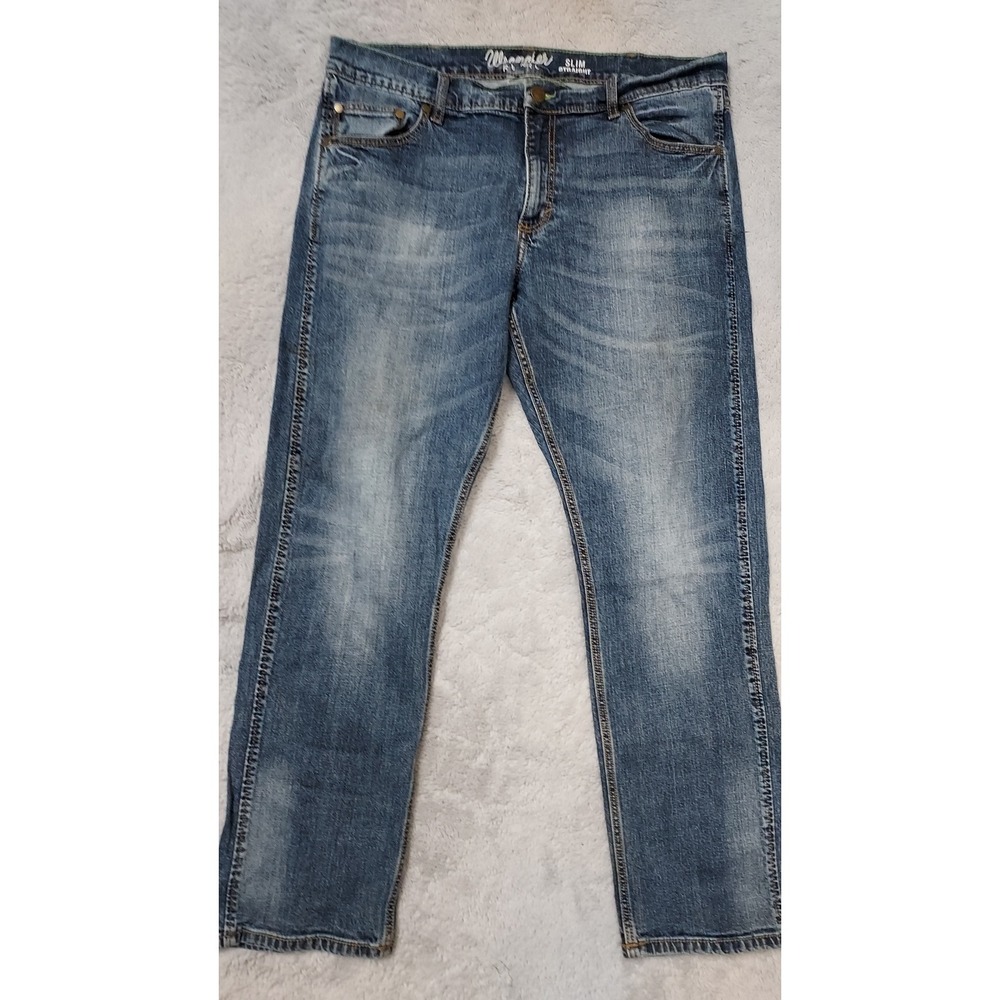 Wrangler Retro Jeans Mens 36x32 Slim Straight Blue Western Cowboy Rodeo Outdoor